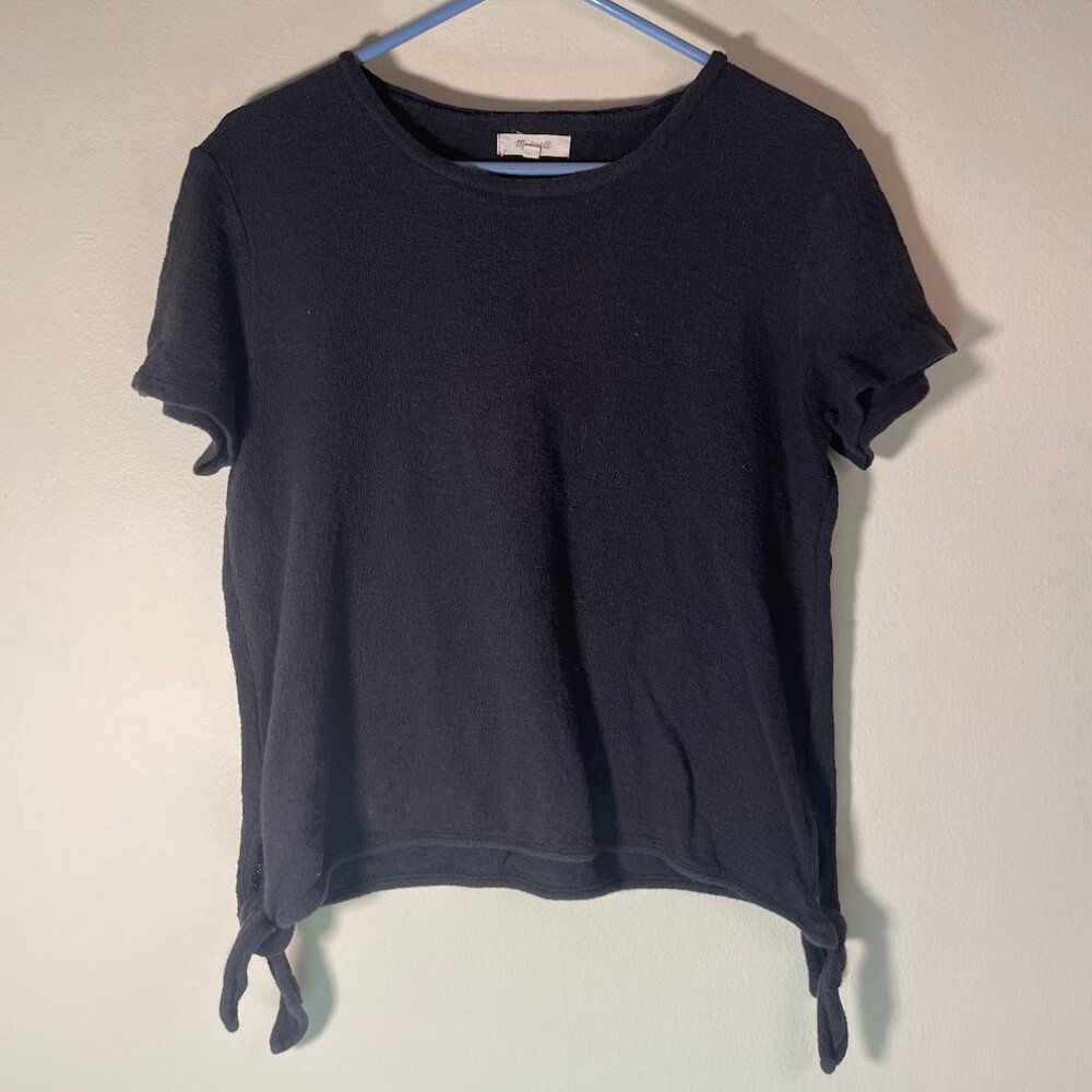 madewell womens black short sleeve M tie sides